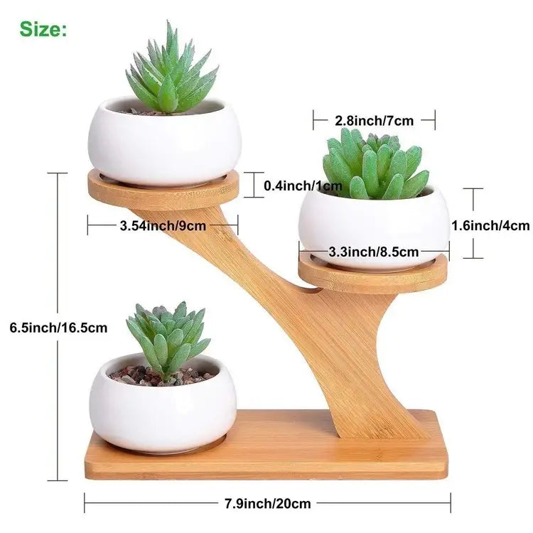 Plant Stand: Bamboo Three-Tier Succulent Plant stand