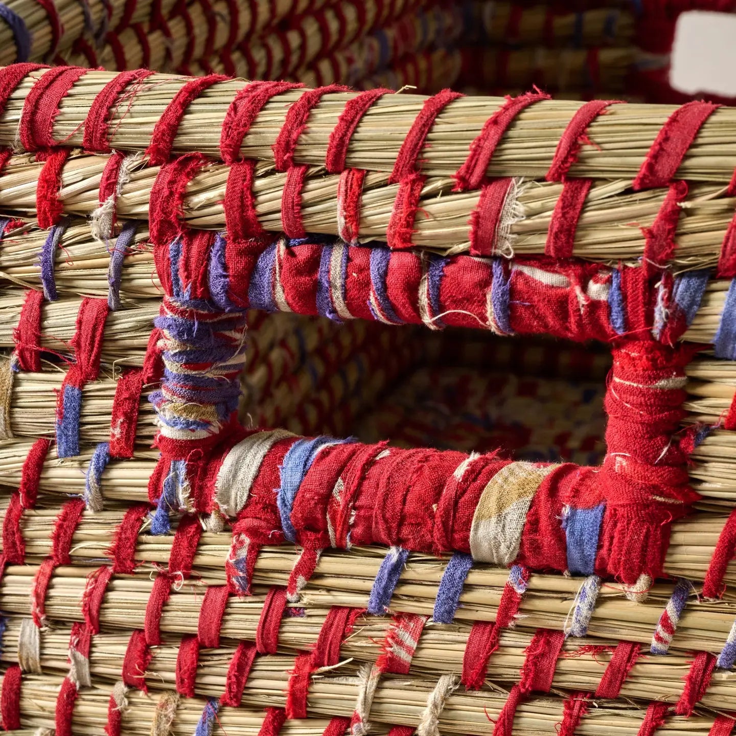 Basket: Recycled Sari Storage Box with Lid