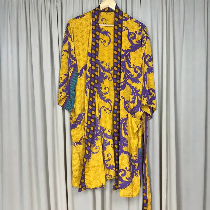 Robes: Up-Cycled Silk Short Kimono