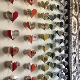 Garland: Vintage Sheet Music Hearts (Various Colors)