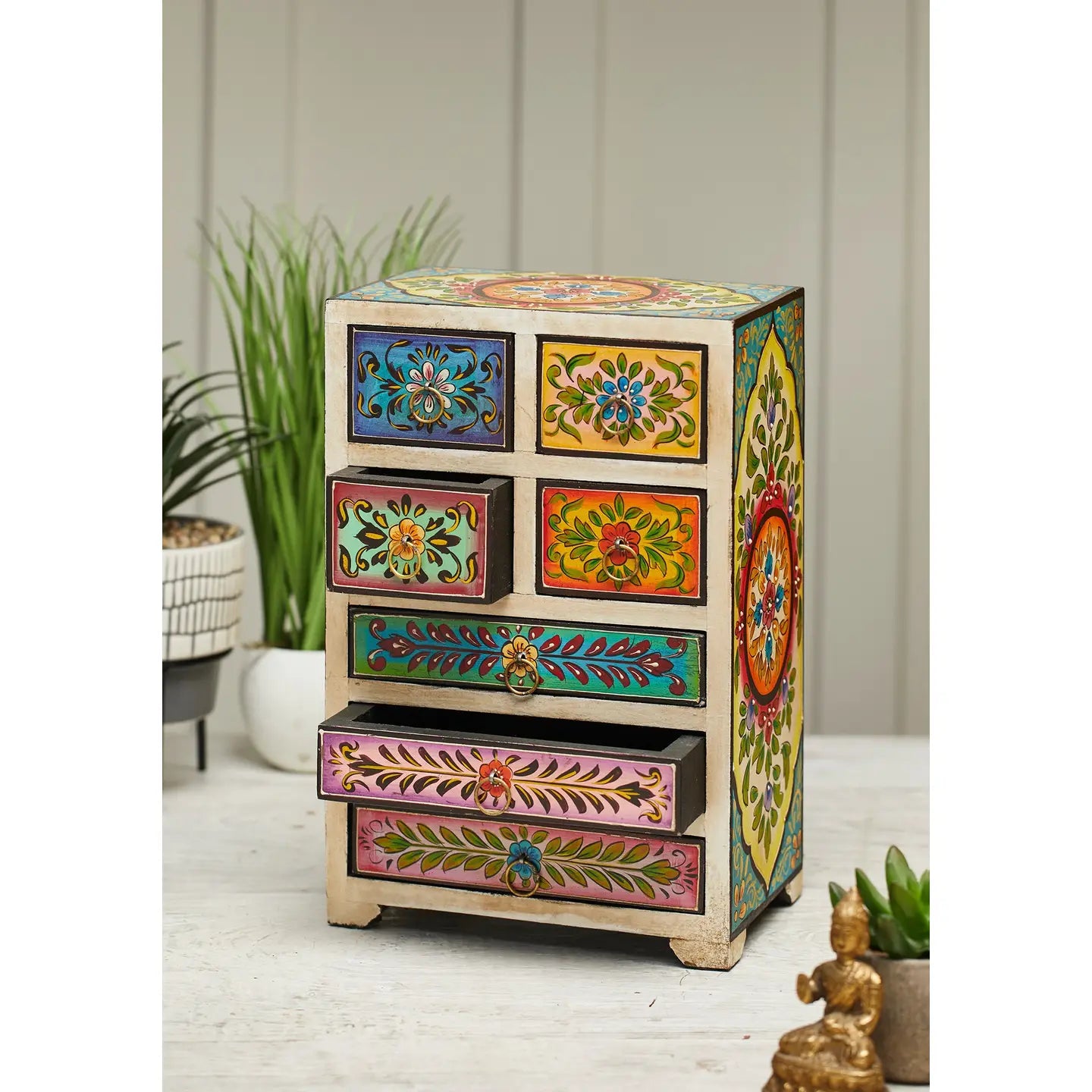 Jewelry Box: Manya Hand Painted 7-Drawer