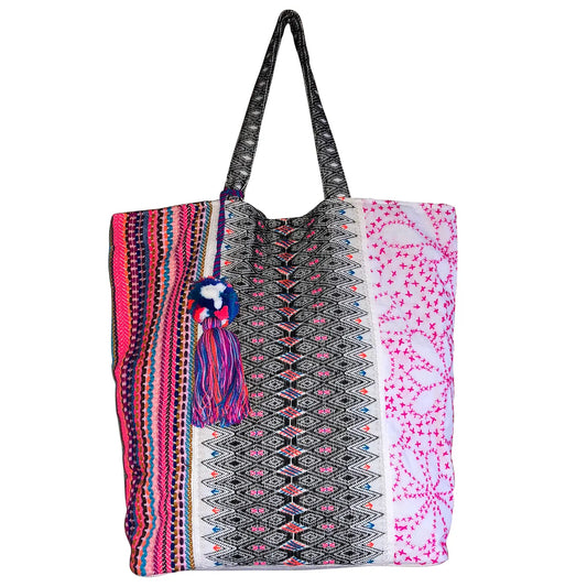 Tote Bag: Pink with Tassel