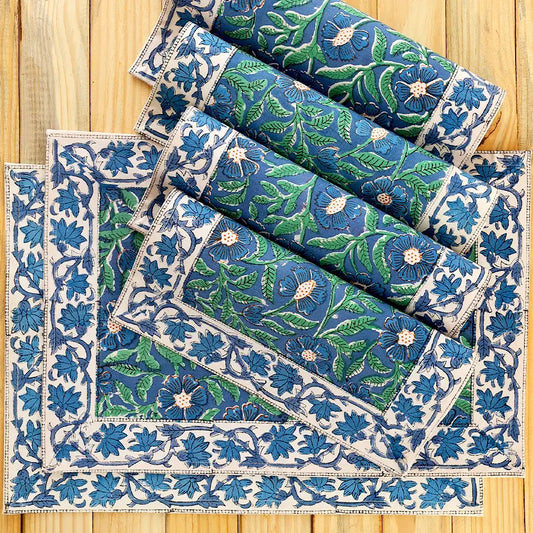 Placemats: Sage & Blue Floral (Sold Individually)
