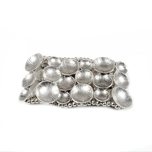 Bracelet: Pewter Stretch Cups