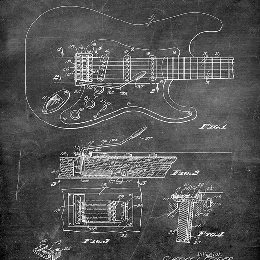 Art Print: Fender Guitar 1956 Patent