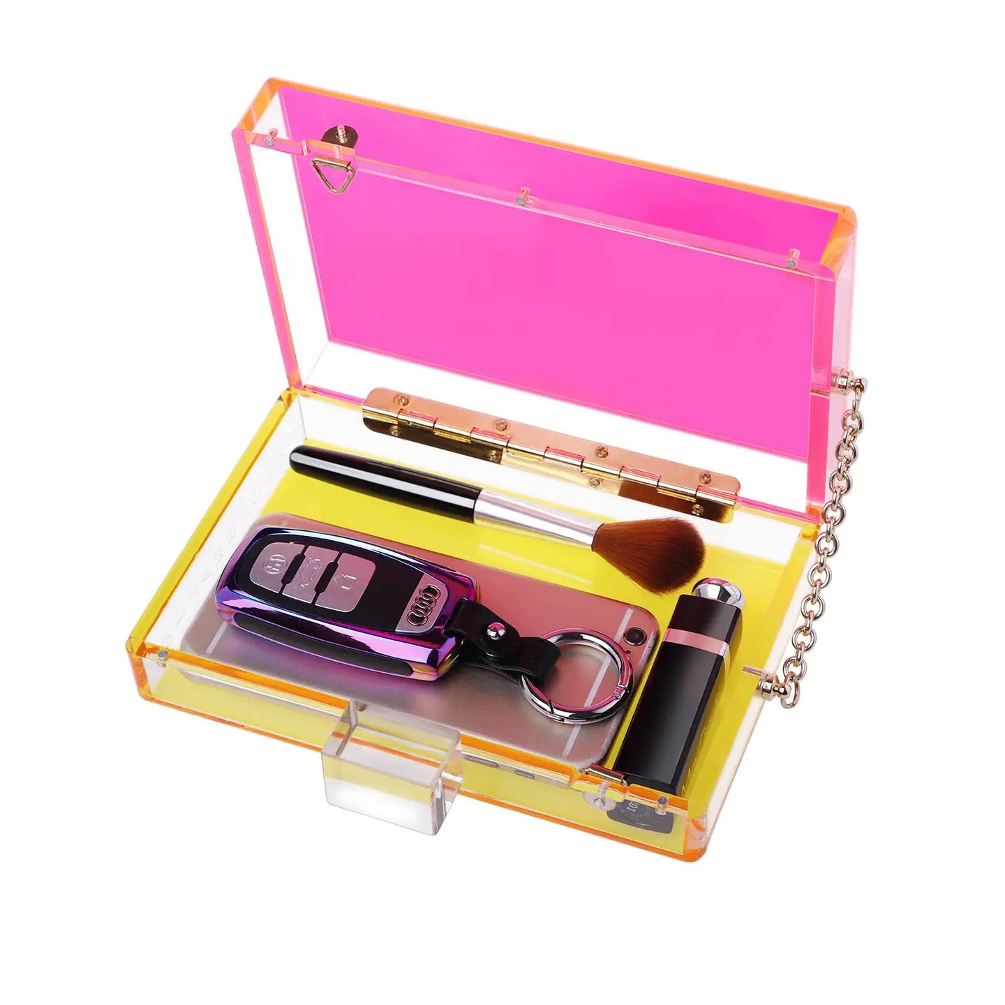 Bag: Trendy Neon Two Tone Transparent Acrylic