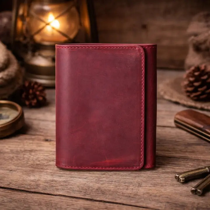 Wallet: Handcrafted/Distressed Leather Trifold (Various Colors)