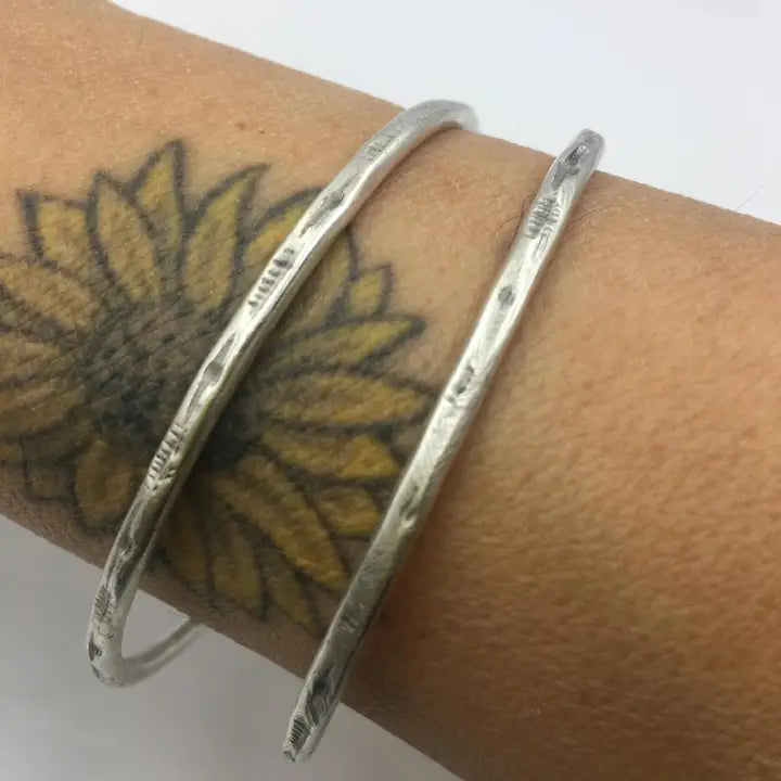 Bangle Bracelet: Hammered Wave Bangle