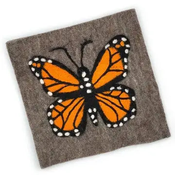 Trivet: Monarch On Gray Square Felt Trivel