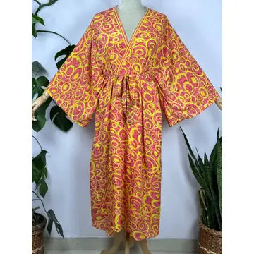 Robes: Upcycled Silk Long Kimono (Various Designs/Colors)