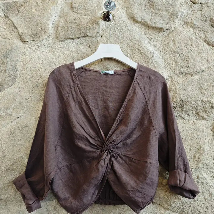 Blouse: Knotted Linen (Two Colors)