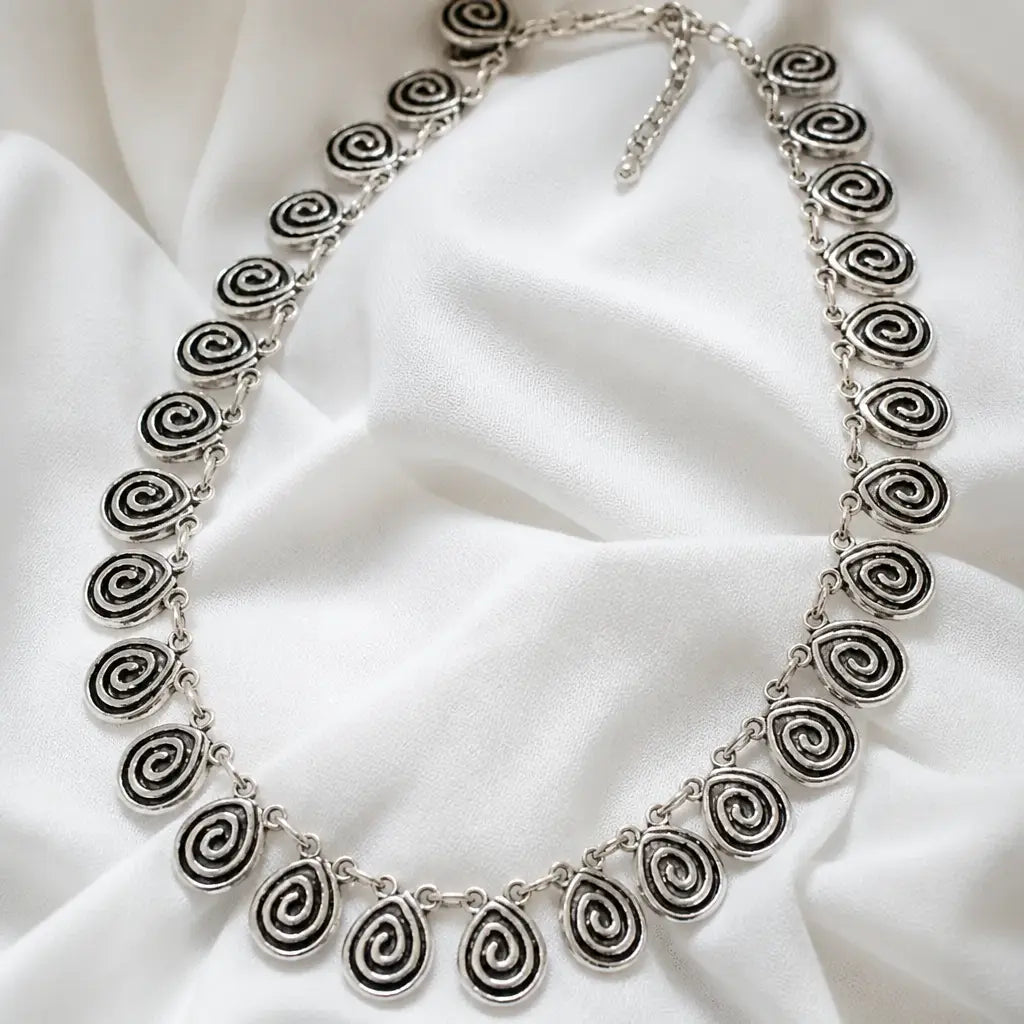Necklace: Pewter Swirls