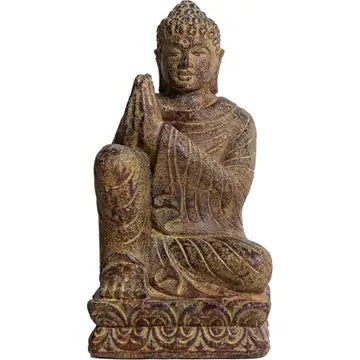 Buddha: Volcanic Stone Namaste Resting