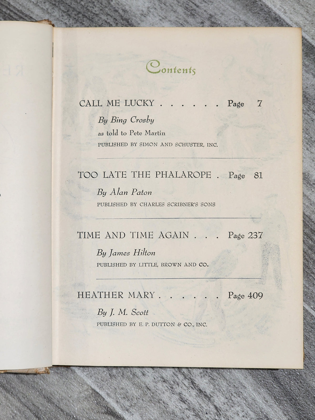 Book: Readers Digest 1954 Winter Selections