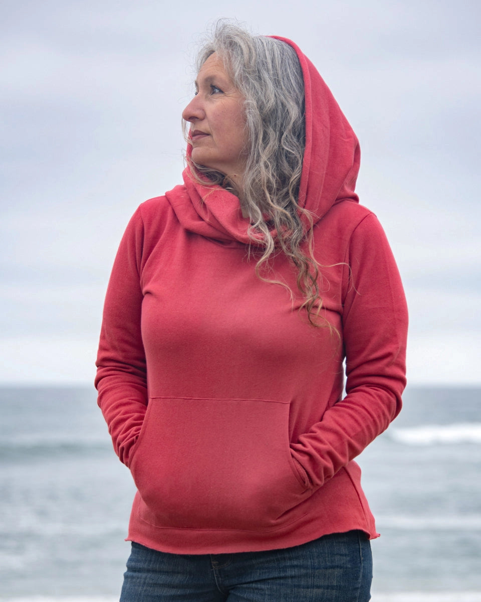 Cowl Neck Sweatshirt: French Terry Cotton (Two Colors)
