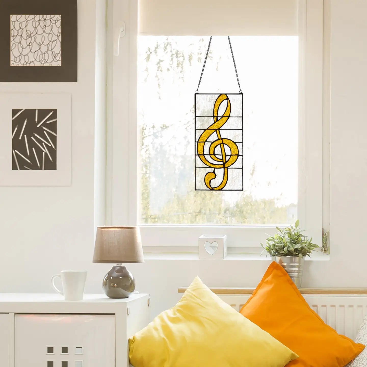 Stained Glass Suncatcher - G Clef