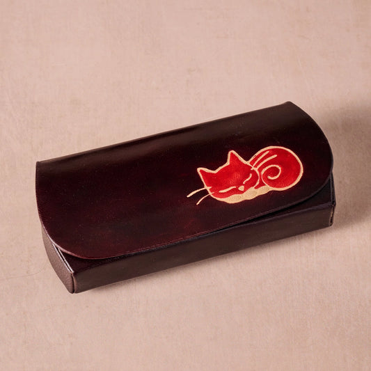 Eyeglass case: Kitty Leather Eyeglass Case