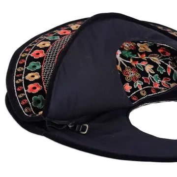 Handbag: Embroidered Faux Velvet
