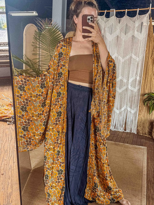 Kimono: Silk Bell Sleeve (Three Colors)