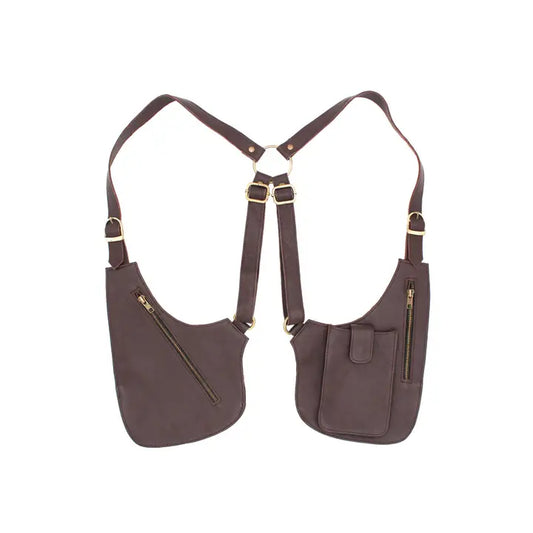 Vest Bag: Leather Zip Festival Vest (Leather)