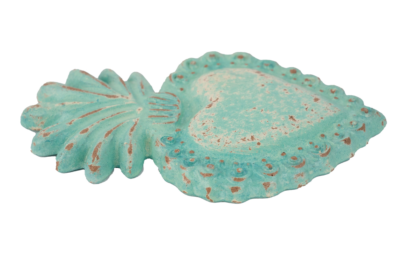 Wall Decor: Faithful Clay Heart - Turquoise