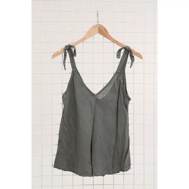 Tank Top: Linen with Ties (Various Colors)