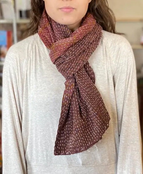 Scarf: Over-Dyed Kantha Stitch Scarves (Various Designs/Colors)