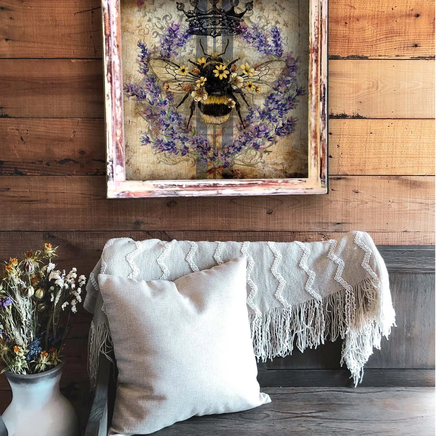 Art Print: Lavender Bee (Framed)