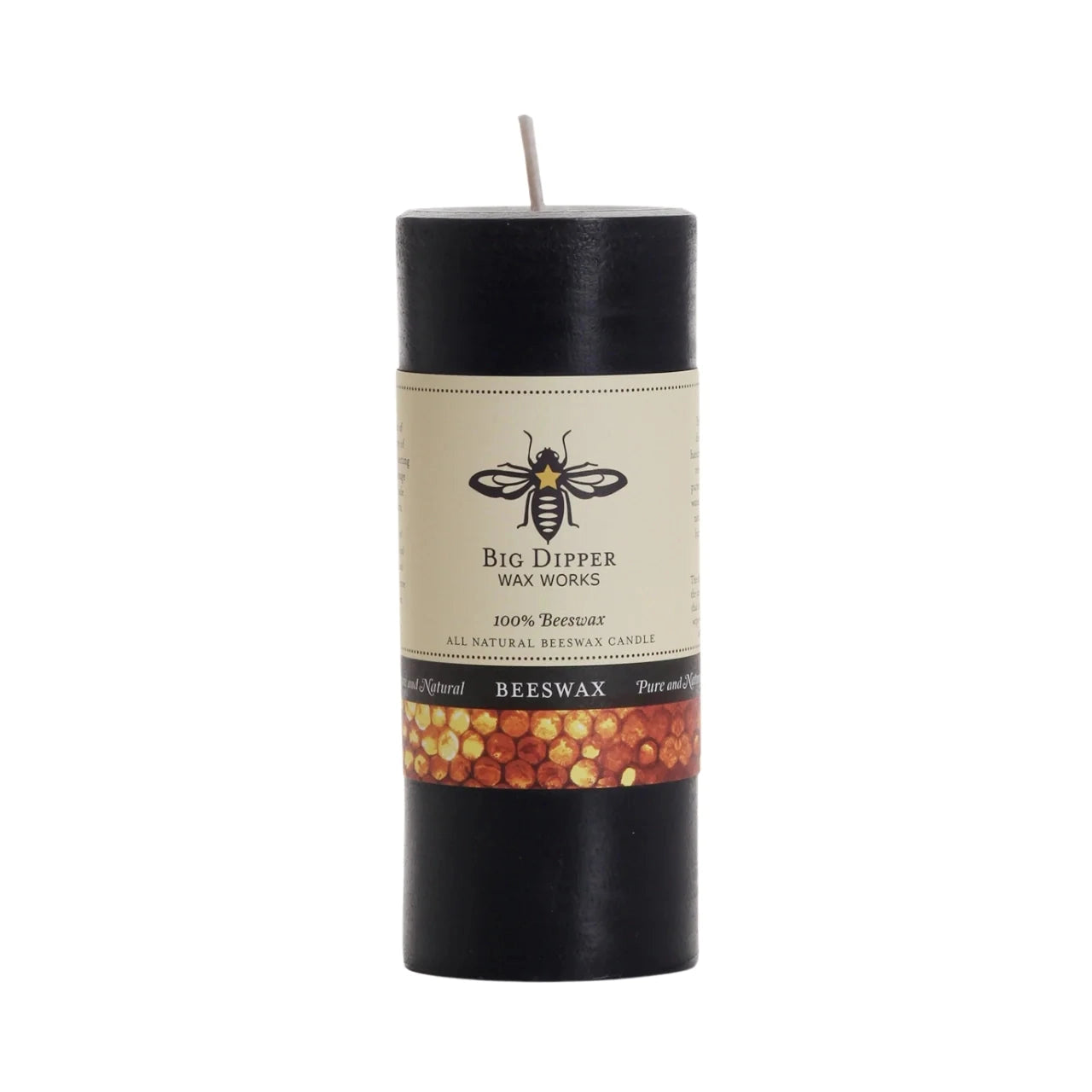 Candles: Beeswax Pillars (Black - No Scent)