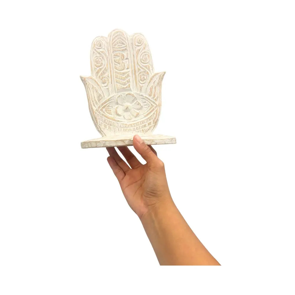 Statue: White Buddha Hand