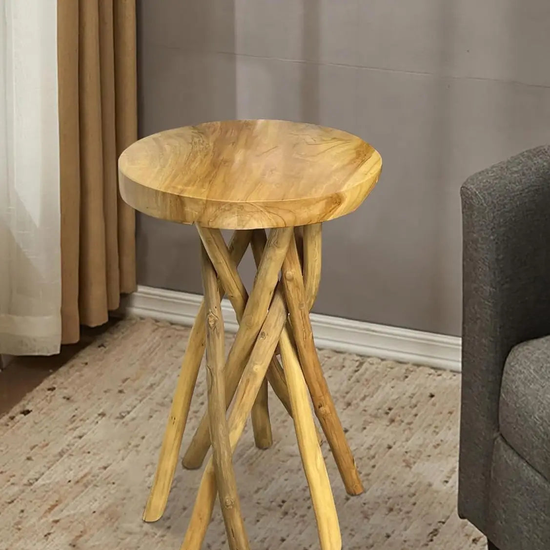 Table: Solid Teak Wood End
