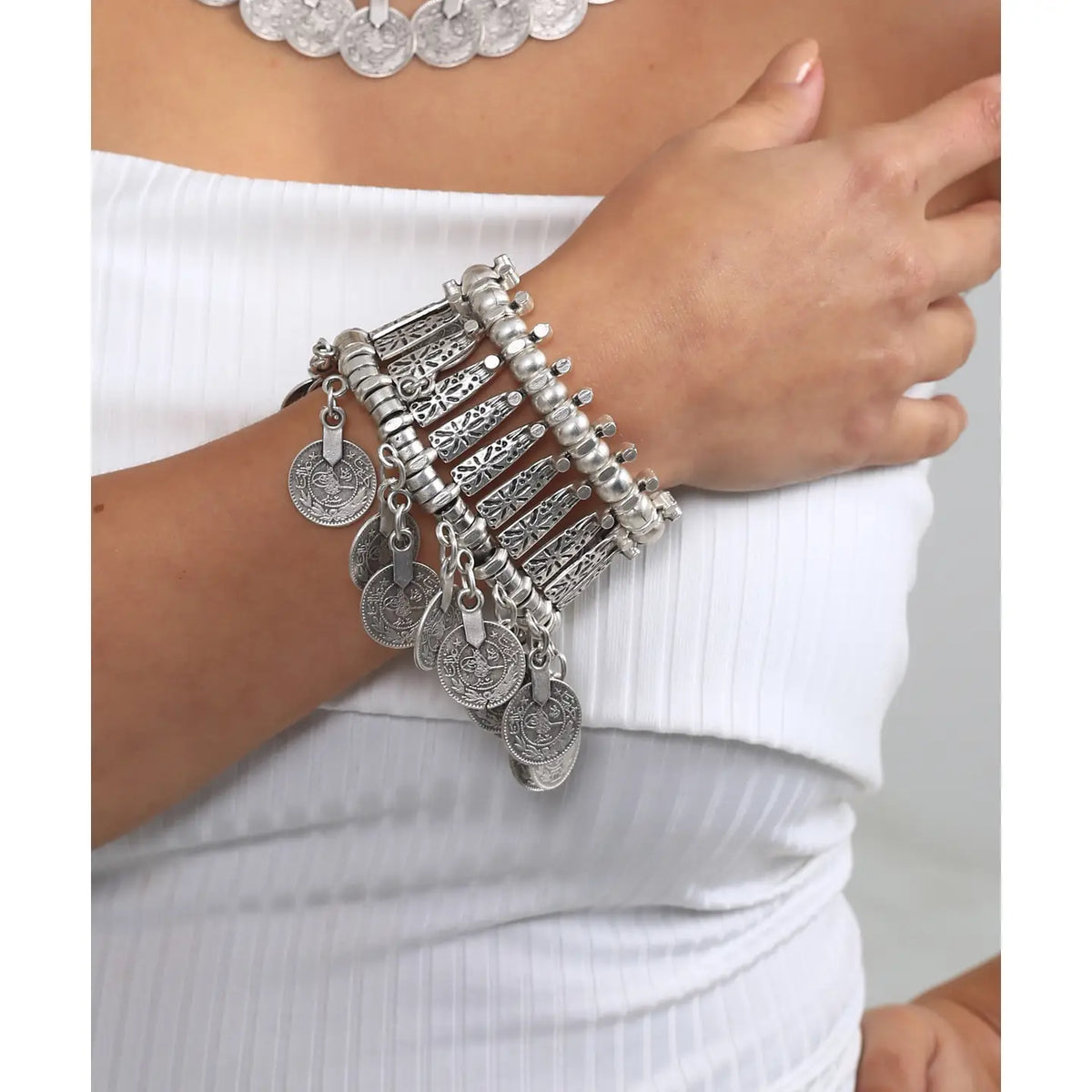 Bracelet: Silver Plated Boheme Style
