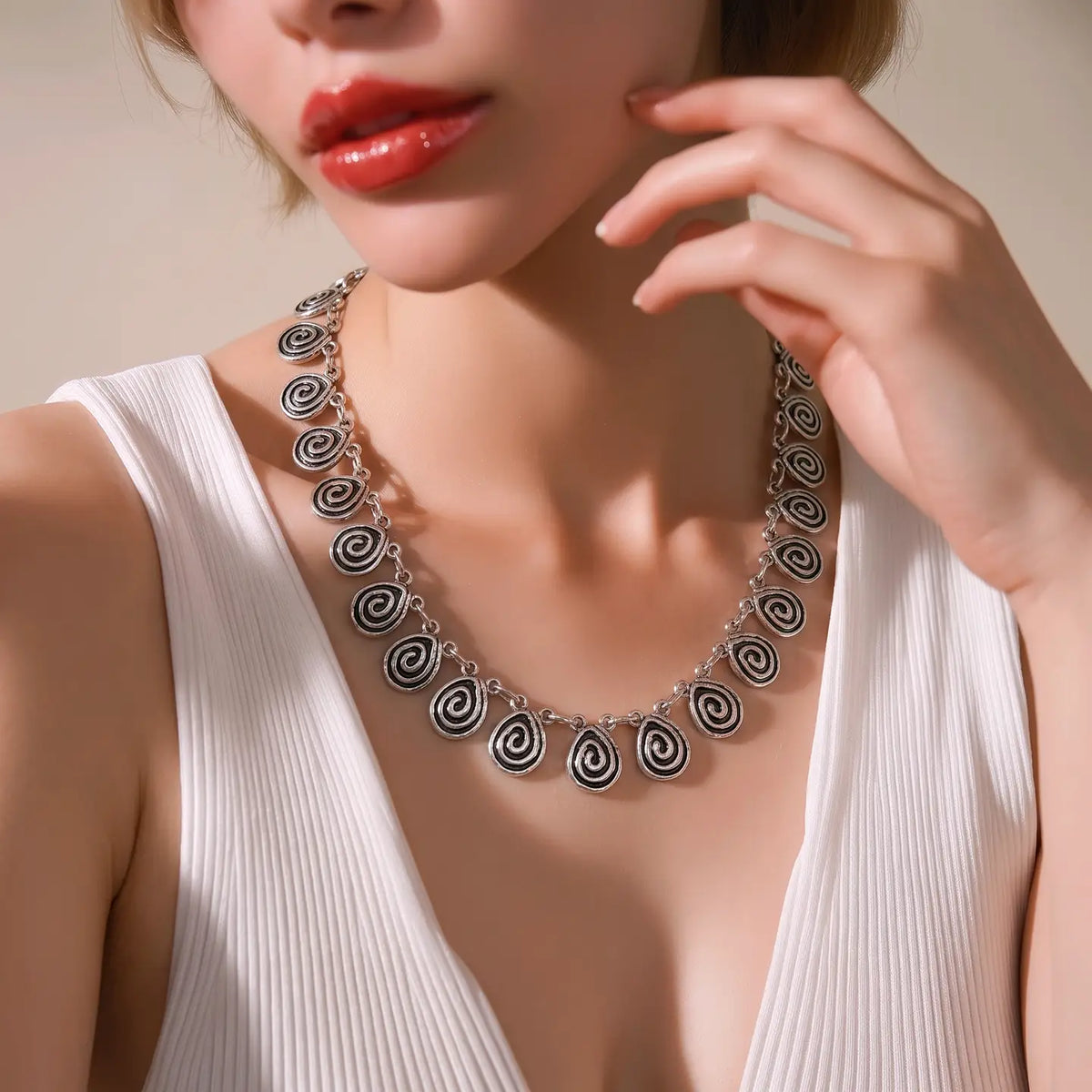 Necklace: Pewter Swirls