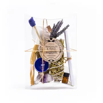 Ritual Kit: Tranquility & Peace Ritual Kit Crystals, Essential Oil, and Candle