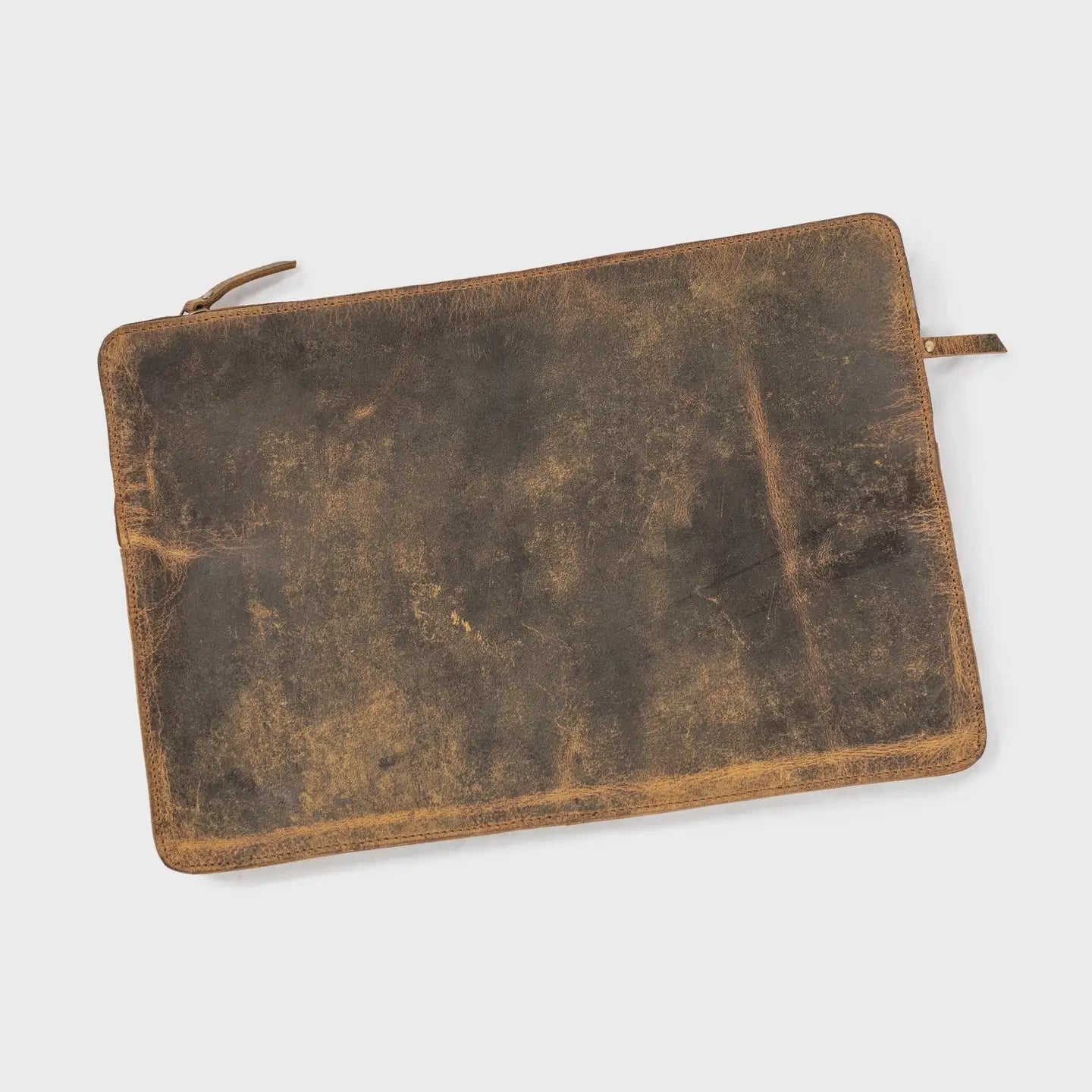 Laptop Bag: Scratched Brown Leather