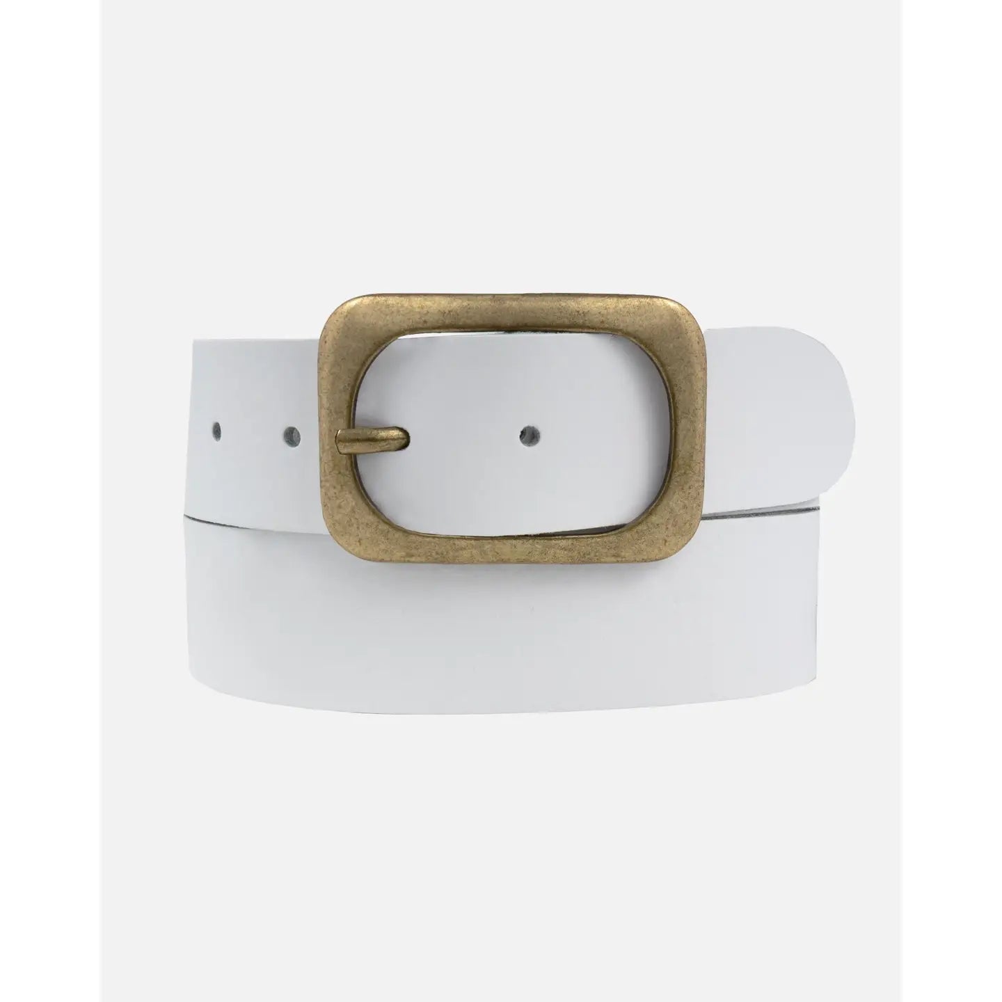 Belt - Classic Women's Leather Belt/White