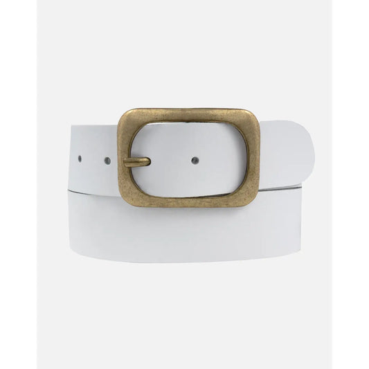 Belt - Classic Women's Leather Belt/White