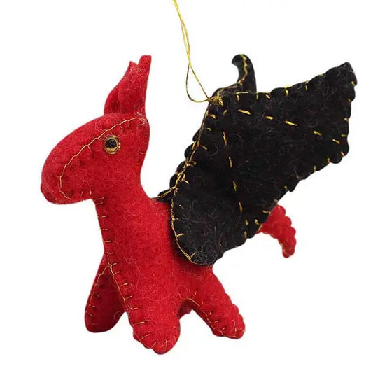 Ornament: Dragon/Red & Black Flying Dragon