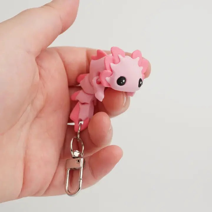 3D Printed Keychain Axolotl