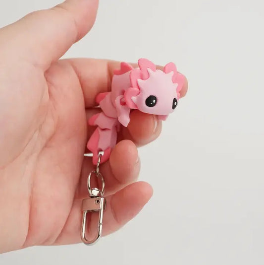 3D Printed Keychain Axolotl