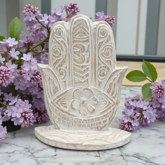 Statue: White Buddha Hand