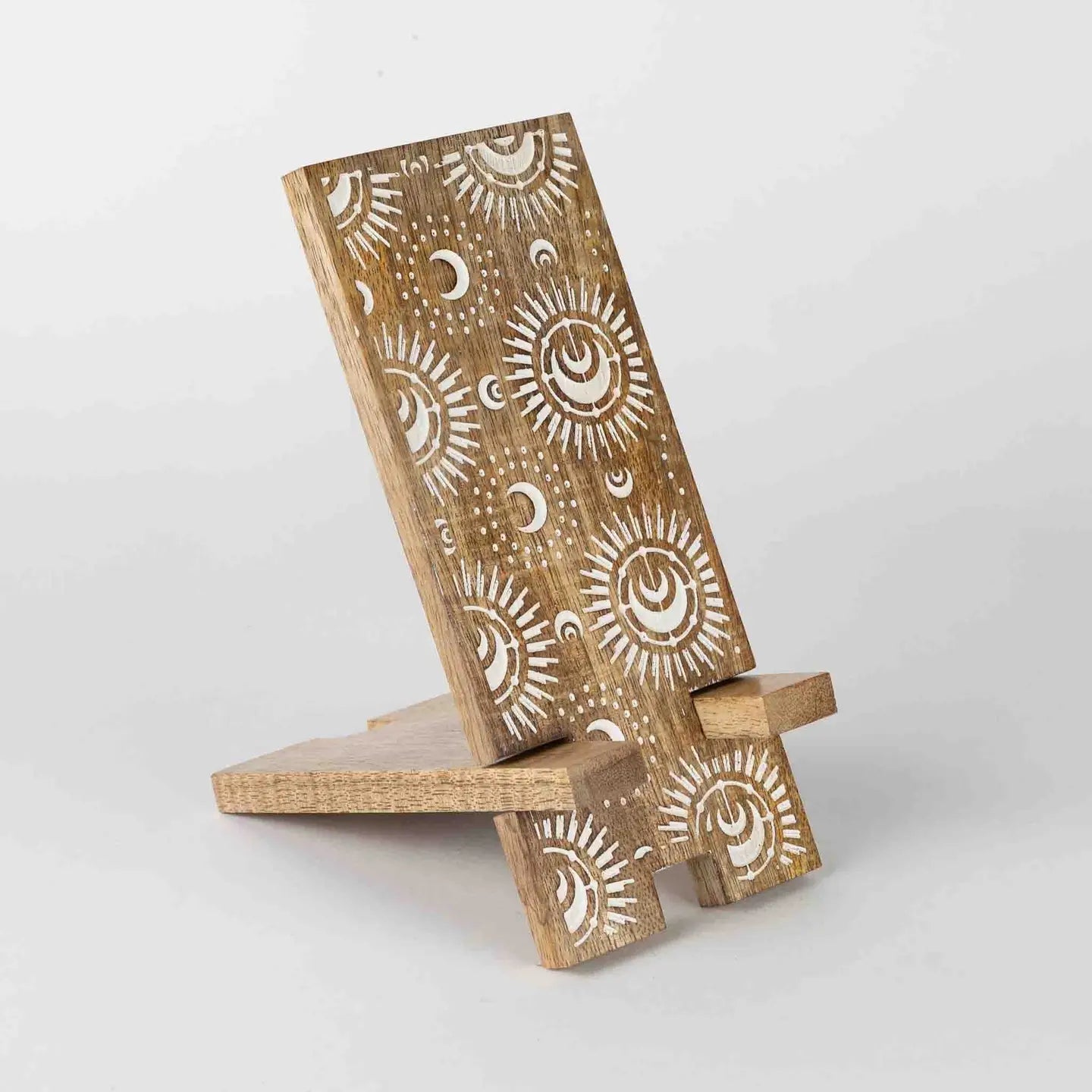 Phone Stand: Vasai Mango Wood Handcrafted (Three Designs)