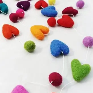 Garland: Felted Hearts