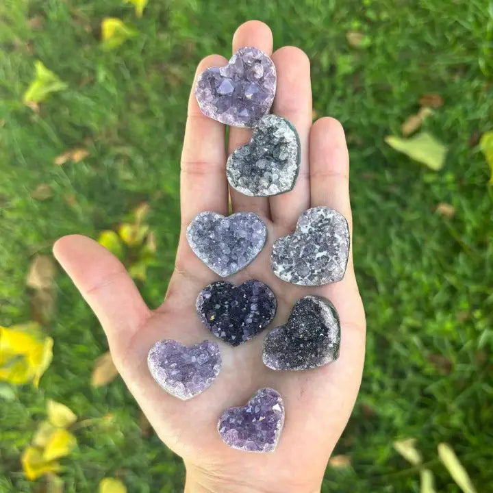 Crystals: Amethyst Druzy Heart-Pearly