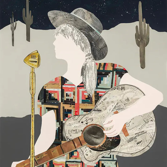 Art Print: Cowgirl Singer "Western Songbird (Twilight)"
