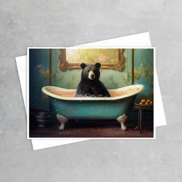 Cards: Bear in Bathtub