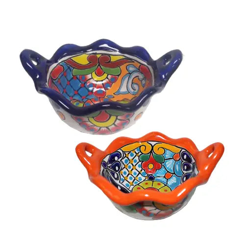 Bowl: Talavera Round Salsa Bowl w/ Handles