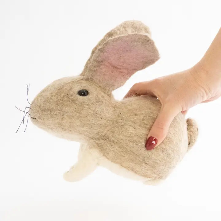 Doll: Wool Rabbit (Brown/White & Small/Large)