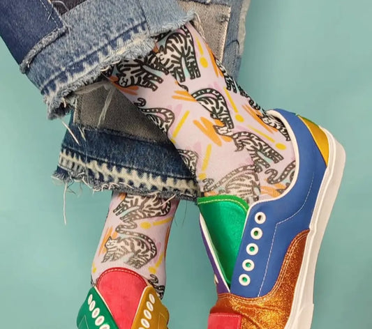 Socks: Wow Cat Purple Socks