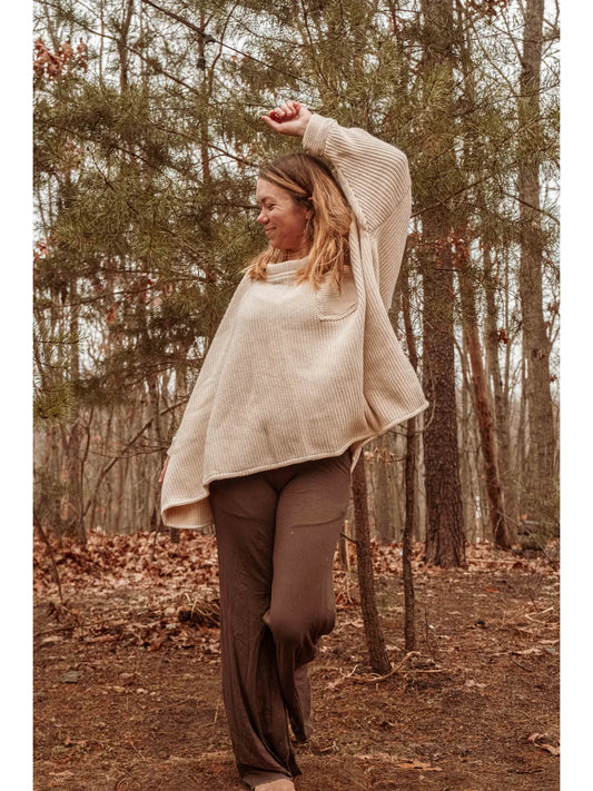 Sweater: Oversized Organic Cotton (Tan)